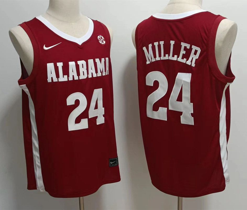 Men Alabama Crimson Tide #24 Miller Red 2024 Nike Vapor NCAA Jersey